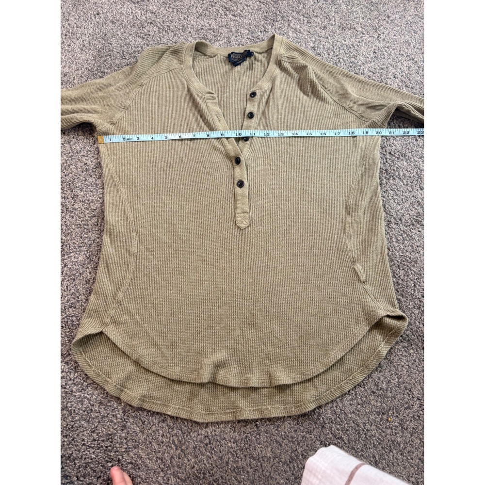 Pendleton Henley Top Womens Small Green Waffle Knit Long Sleeve Gorpcore Thermal - Picture 6 of 11